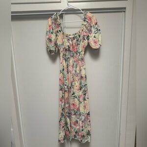 Faithful the Brand Floral Linen Midi Dress
